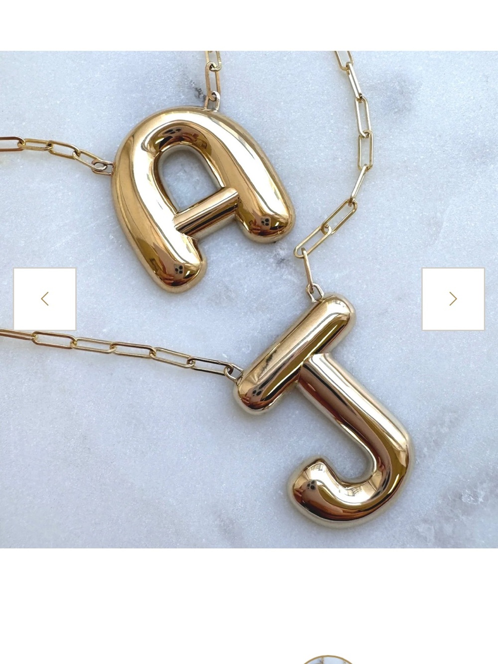 Baby gold Oversized Puff Letter K Necklace